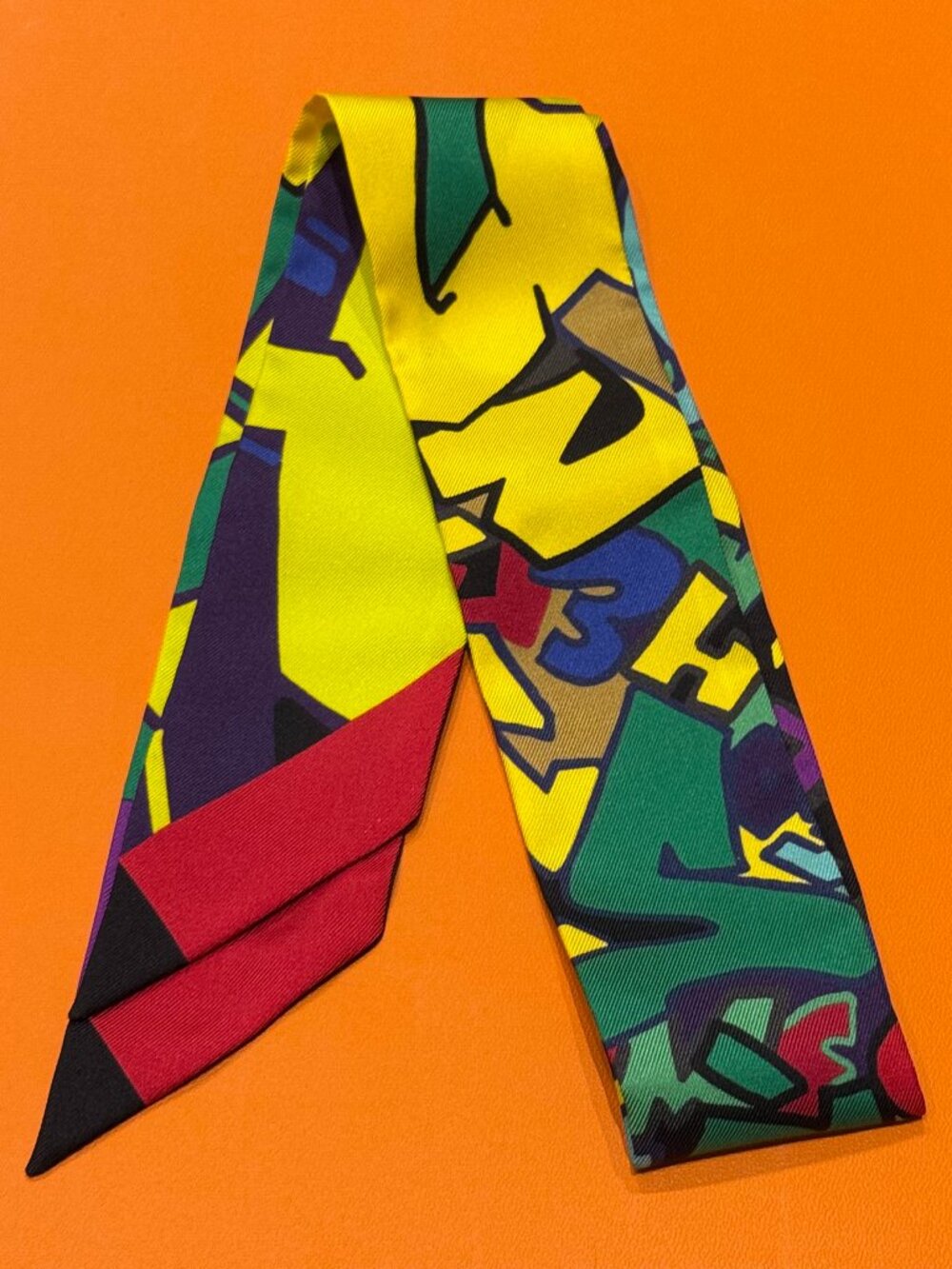 Hermes Twilly Graff Graffiti Silk Scarf